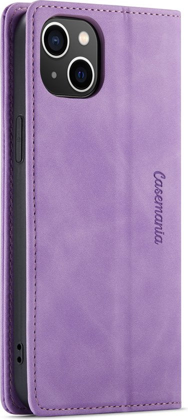 Apple iPhone 14 Hoesje - Bright Lila - Dunne Bookcase