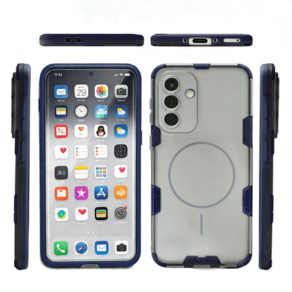 Samsung Galaxy A17 Hoesje - Transparant | Donker Blauw - Frosted Matte Hardcase MagSafe Back Cover