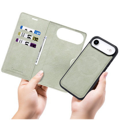 Apple iPhone Air Hülle - Matcha Green - 2-in-1 Lederoptik MagSafe Klapphülle mit Kartenfach