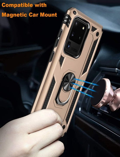Samsung Galaxy S20 Ultra Hoesje - Goud - Armor Kickstand Back Cover