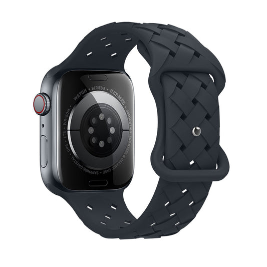 Apple Watch Bandje 38/40/41/42 mm - Hoco Flexible WA16 Siliconen - Zwart