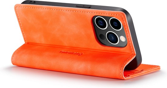 Apple iPhone 14 Pro Hoesje - Topaz Orange - Dunne Bookcase