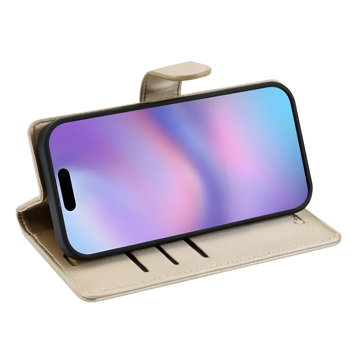 Apple iPhone 17 Hoesje - Gold - 2 in 1 Velvet Bookcase