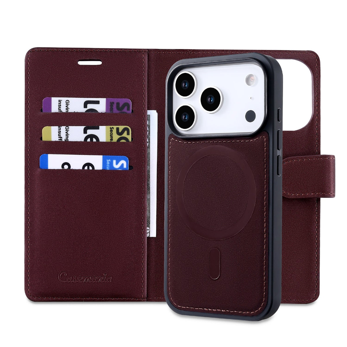 Étui pour Apple iPhone 18 Pro Max - Mauve Taupe - Étui portefeuille 2 en 1 en velours
