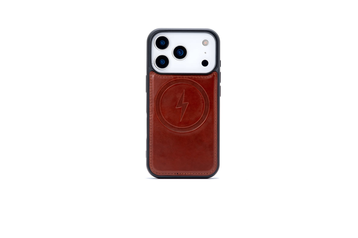 Apple iPhone 17 Pro Max Hülle - Chestnut Brown - Echtleder MagSafe Klapphülle mit Kartenfach