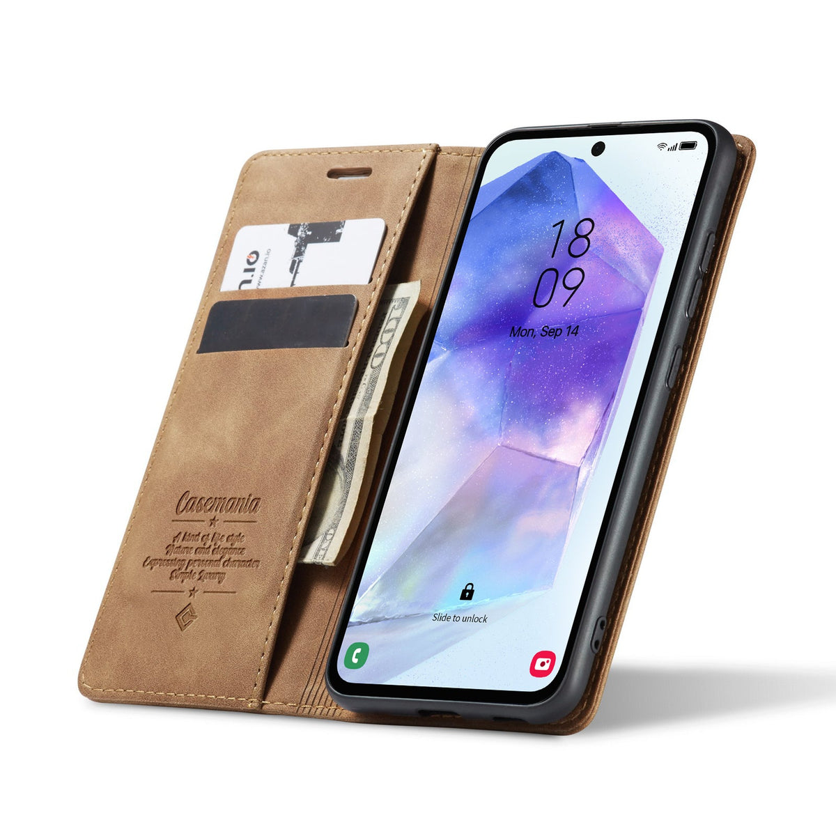 Samsung Galaxy A16 Hoesje - Sienna Brown - Dunne Bookcase