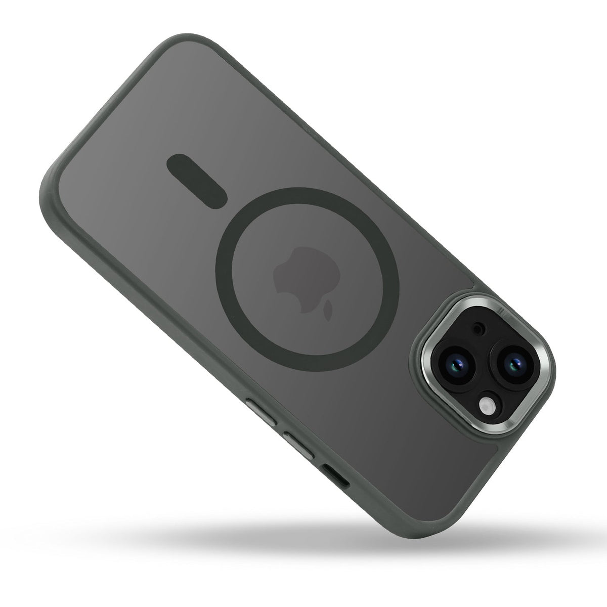 iPhone 15 Plus Hoesje - Grijze - Color Frame MagSafe Back Cover