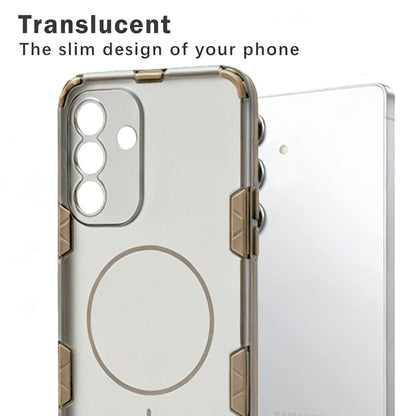 Samsung Galaxy A17 Hoesje - Transparant | Bruin - Frosted Matte Hardcase MagSafe Back Cover
