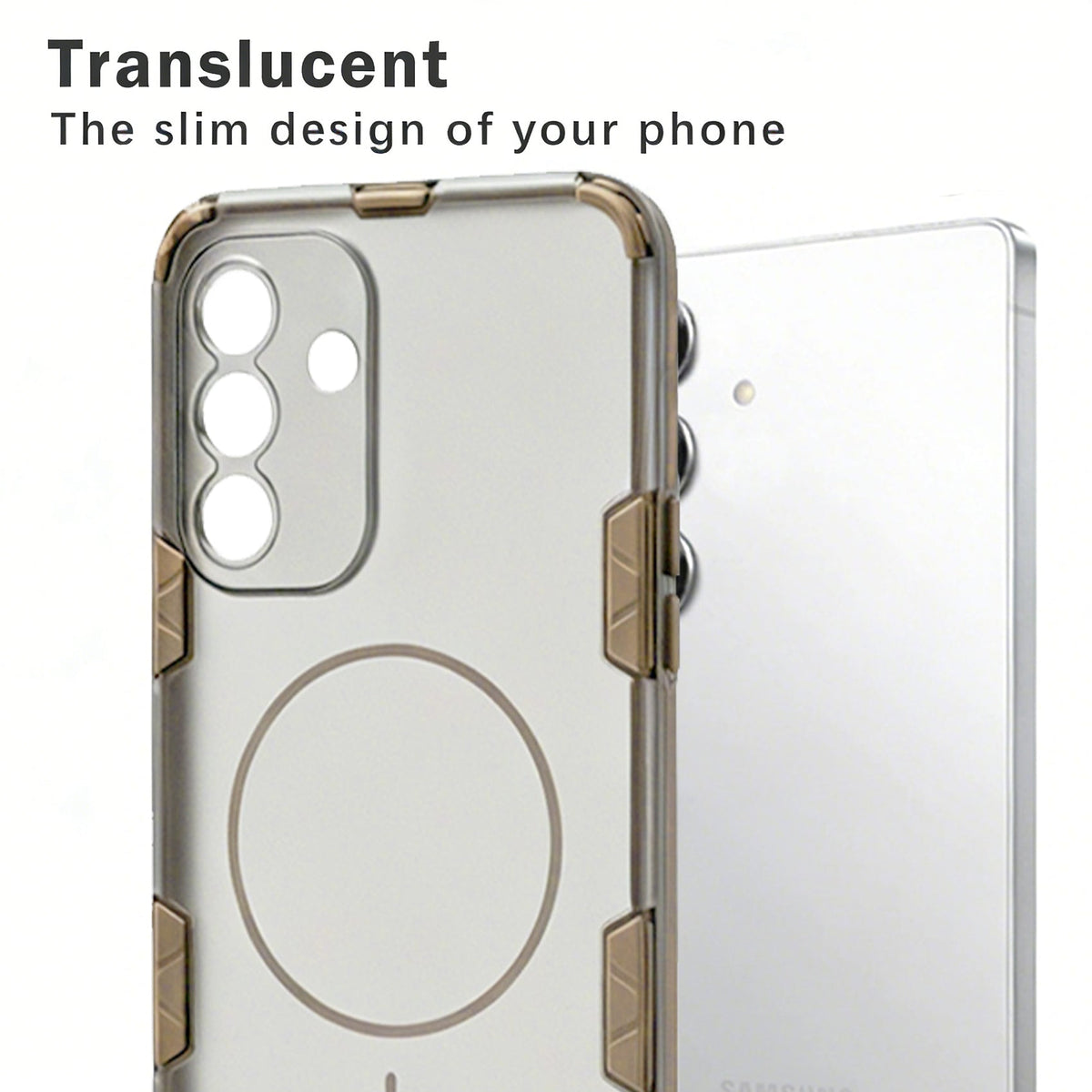 Samsung Galaxy A16 Hoesje - Transparant | Bruin - Frosted Matte Hardcase MagSafe Back Cover