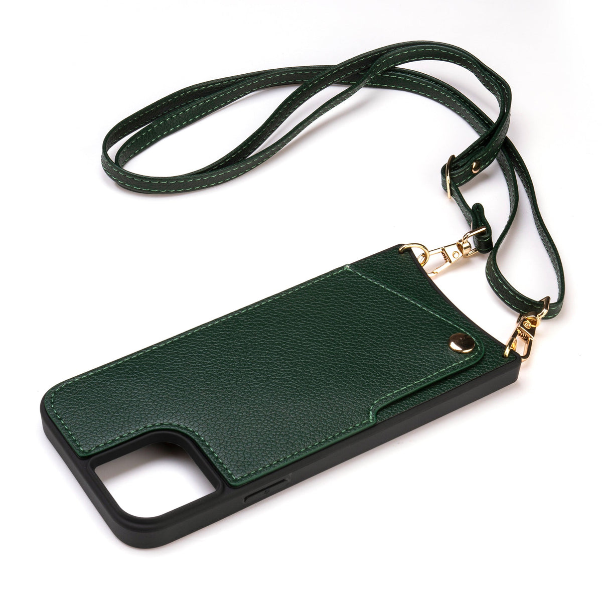 Apple iPhone 15 Plus Case - Green - Back Cover with Wrist Band and Phone Band