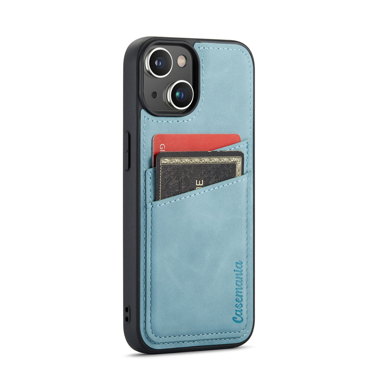 Apple iPhone 14 Pro Hoesje - Aqua Blue - Back Cover met Pasjeshouder
