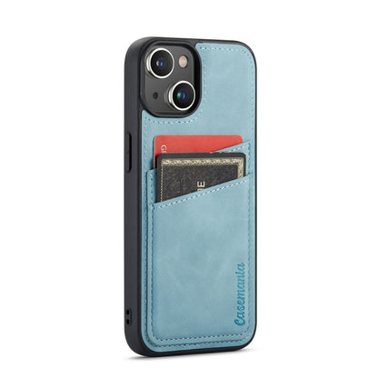 Apple iPhone 14 Pro Hoesje - Aqua Blue - Back Cover met Pasjeshouder