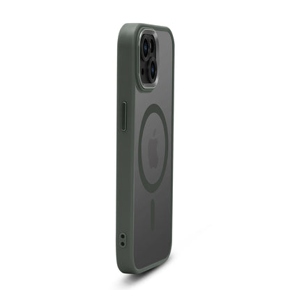 iPhone 15 Plus Hoesje - Grijze - Color Frame MagSafe Back Cover
