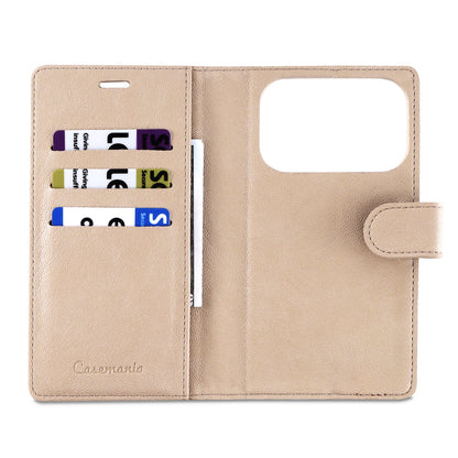 Apple iPhone 17 Pro Max Case - Soft Beige - 2-in-1 Leather-Look MagSafe Wallet Case