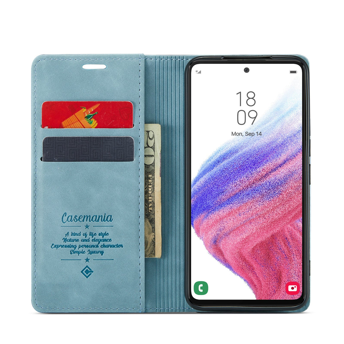 Samsung Galaxy A71 5G Hoesje - Aqua Blue - Dunne Bookcase