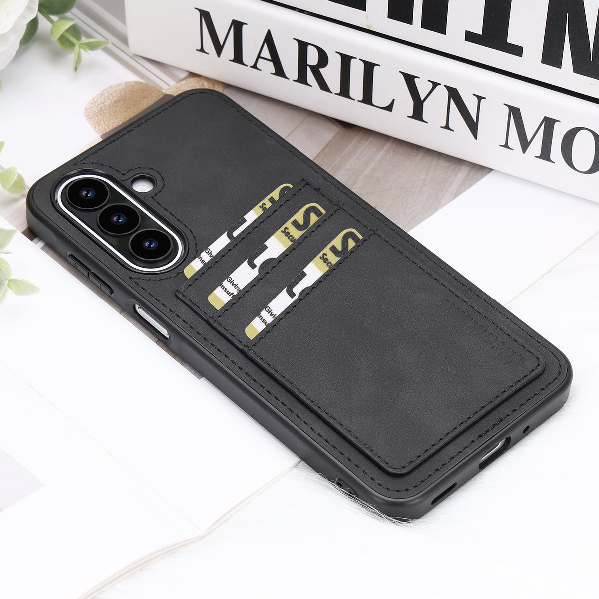 Samsung Galaxy S26 FE Hoesje - Charcoal Gray - Kunstleren Back Cover met Pasjeshouder