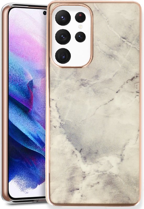 Samsung Galaxy S23 Ultra Hülle - Stein - Silikon-Marmor-Backcover