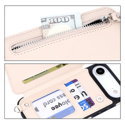 Apple iPhone Air Case - Beige - Luxury Back Cover with Phone Strap and Zipper