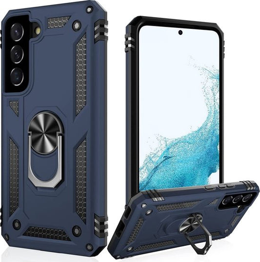 Samsung Galaxy S22 Plus Hoesje - Blauw - Armor Kickstand Back Cover