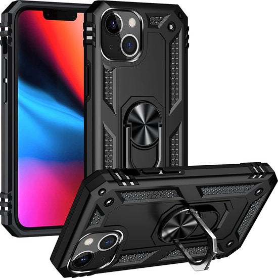 Apple iPhone 14 Case - Black - Armor Kickstand Back Cover