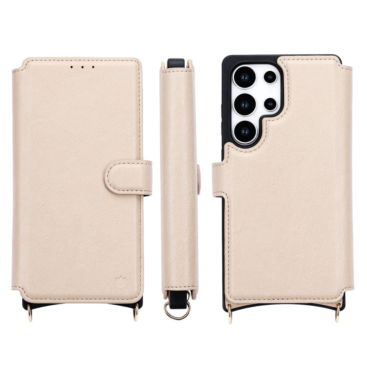Samsung Galaxy S25 Ultra Hoesje - Beige - CM Amsterdam Back Cover met Telefoonkoord