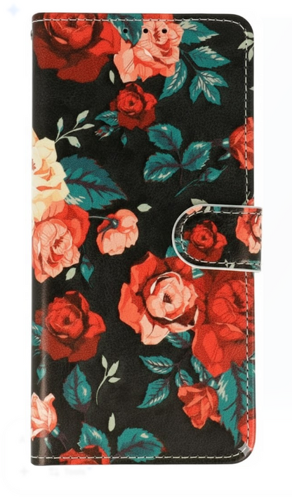 Samsung Galaxy A57 Hoesje - Vintage Bloemen - Print Bookcase