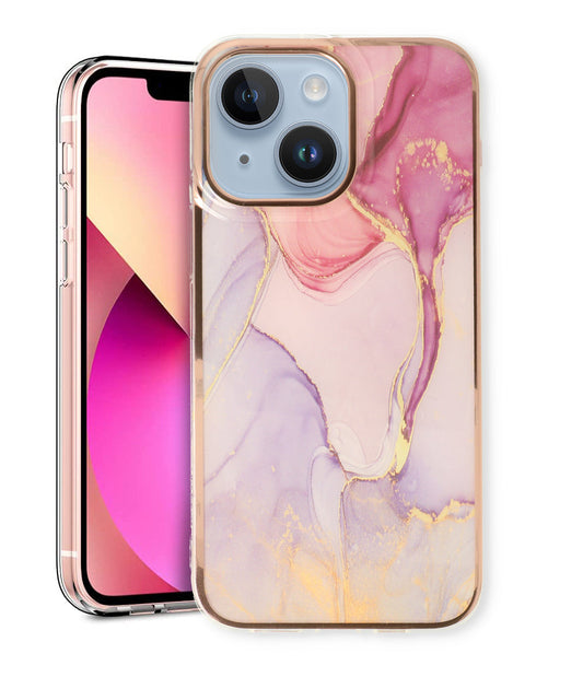 Apple iPhone 15 Hoesje - Nova - Siliconen Marmer Back Cover