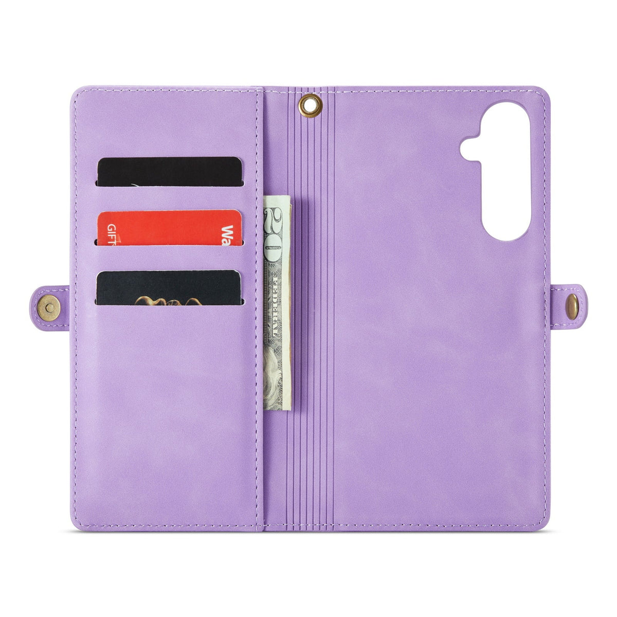 Samsung Galaxy A55 Case - Bright Lila - 2-in-1 Wallet Case with 10 Card Slots
