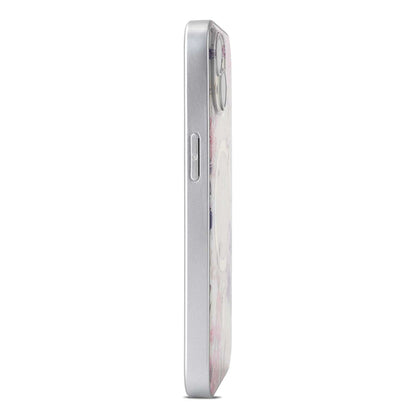 Apple iPhone 14 Hoesje - Roze - Bloemen Glitter MagSafe Back Cover