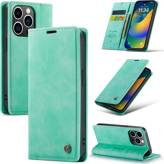 Apple iPhone 14 Pro Max Hoesje - Tropical Mint - Dunne Bookcase