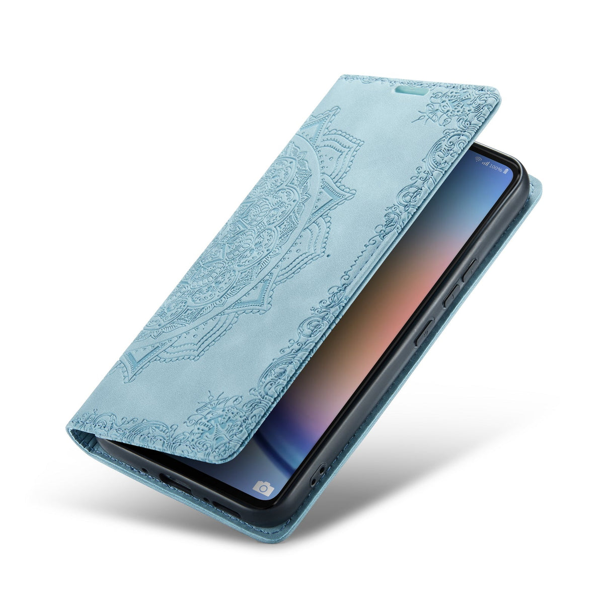 Samsung Galaxy A14 Case - Aqua Blue - Mandala Thin Back Cover