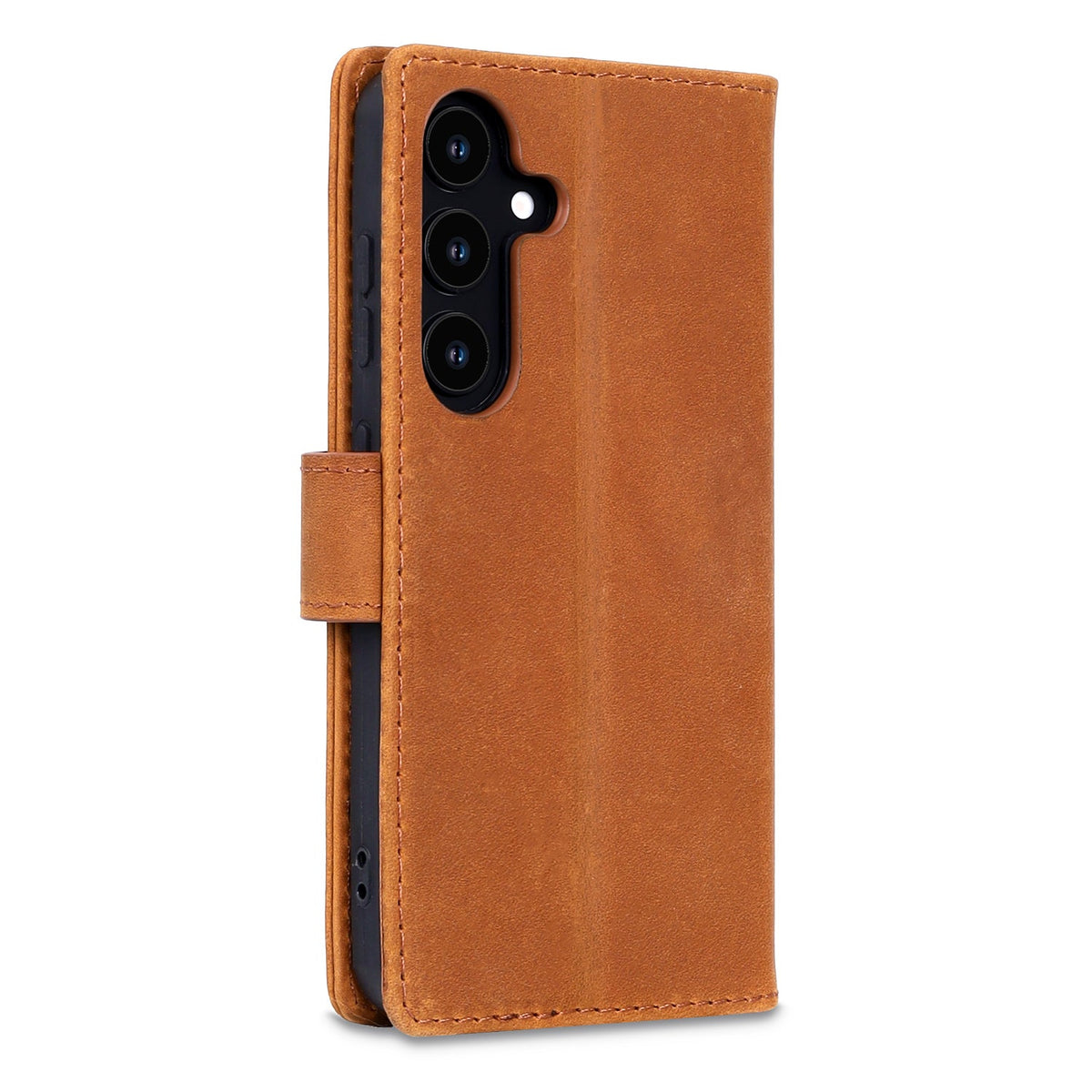 Étui Samsung Galaxy S25 - Marron Sienne - Étui portefeuille en cuir véritable