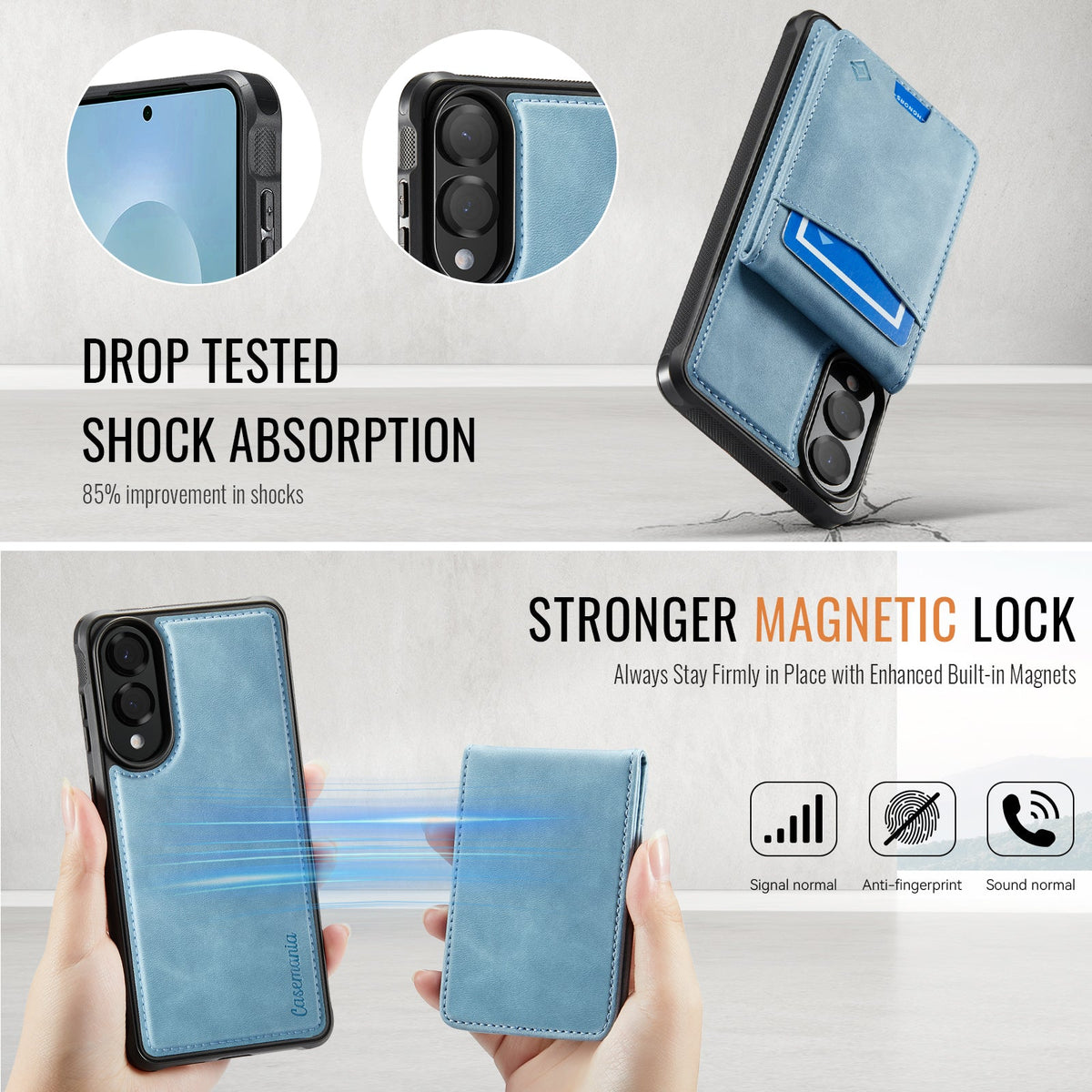 Samsung Galaxy S25 Edge Hoesje - Aqua Blue - Back Cover met Pasjeshouder