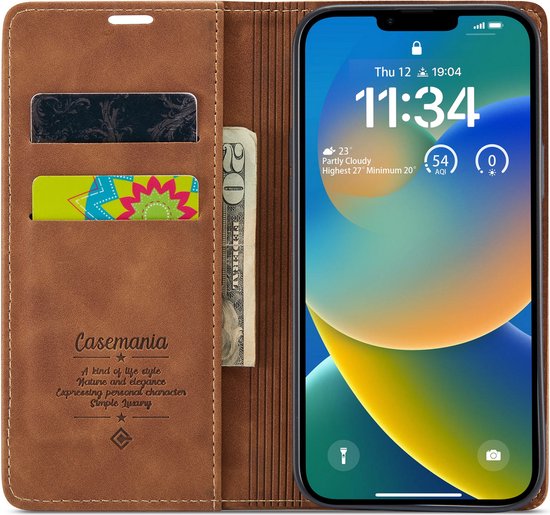 Apple iPhone 14 Case - Sienna Brown - Slim Wallet Case