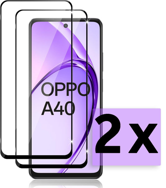 Oppo A60 / A40m / A40 Screenprotector - Full Cover - 2 Stuks