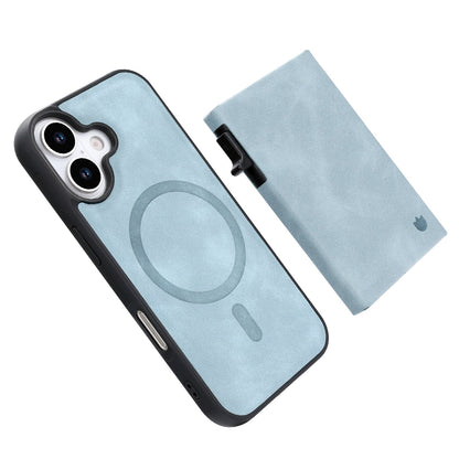 Apple iPhone 17 Case - Aqua Blue - MagSafe Back Cover with Pull-Out Card Holder