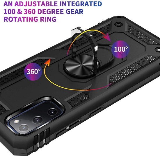 Samsung Galaxy S20 FE Hoesje - Zwart - Armor Kickstand Back Cover