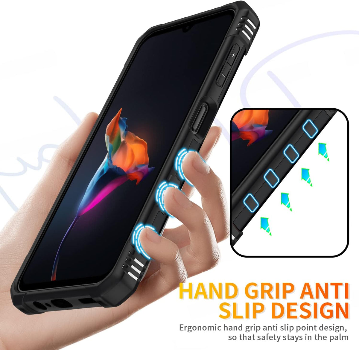 Samsung Galaxy A15 Hoesje - Zwart - Armor Kickstand Back Cover
