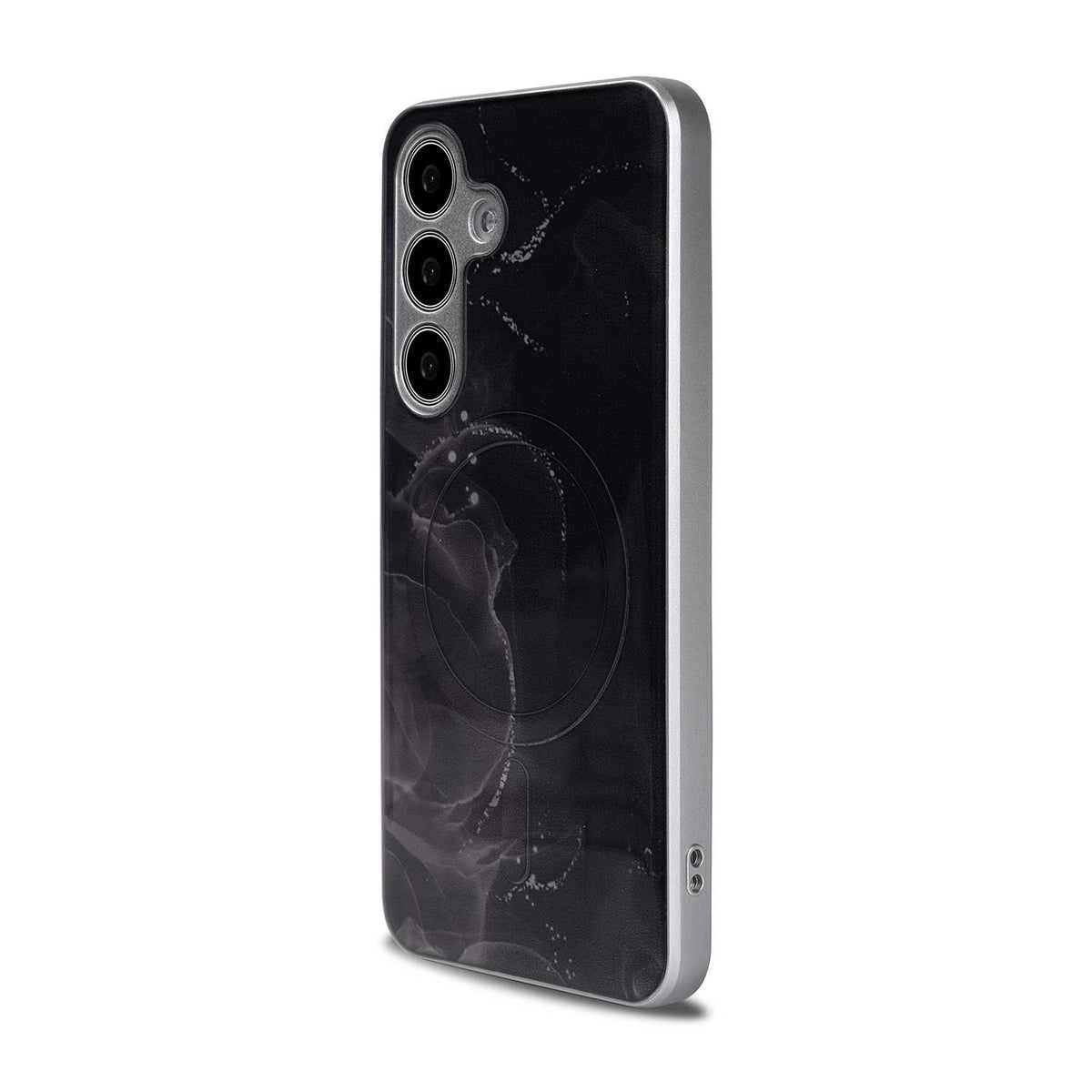 Samsung Galaxy S24 Plus Hoesje - Zwart - Siliconen Marmer MagSafe Back Cover
