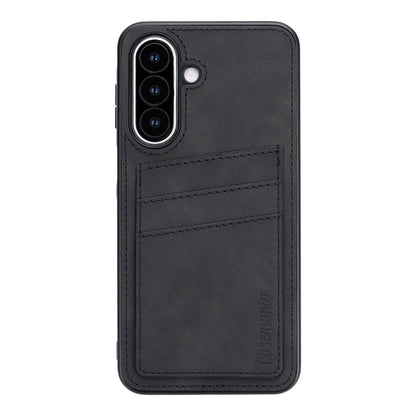 Samsung Galaxy A27 Hoesje - Charcoal Gray - Kunstleren Back Cover met Pasjeshouder