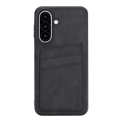 Samsung Galaxy S26 FE Hoesje - Charcoal Gray - Kunstleren Back Cover met Pasjeshouder