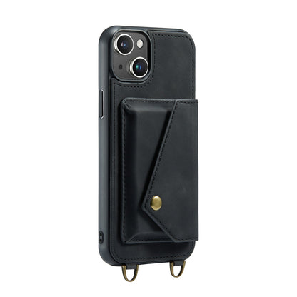 Apple iPhone 14 Plus Hoesje - Charcoal Gray - Luxe Back Cover met Telefoonkoord