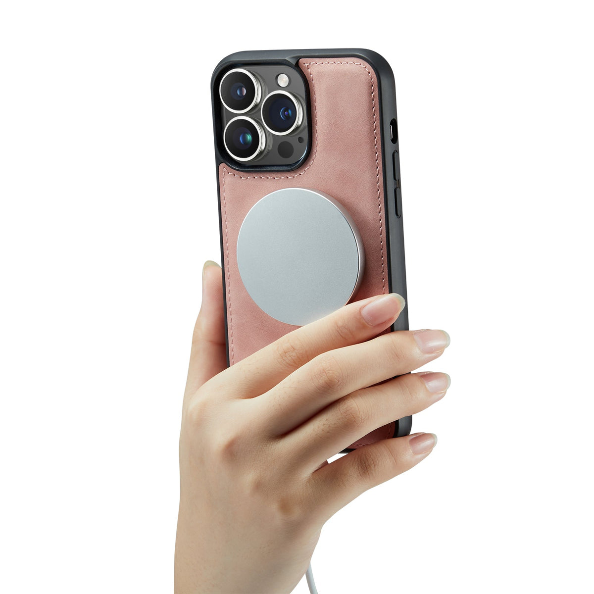 Apple iPhone 15 Pro Max Hoesje - Pale Pink - 2 in 1 MagSafe Bookcase
