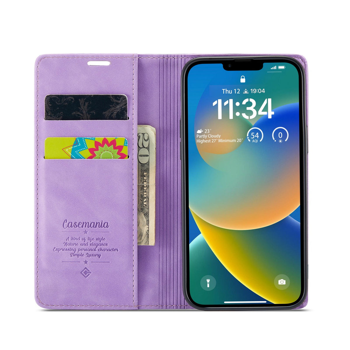 Apple iPhone 18 Pro Max Case - Bright Lila - Slim Wallet Case