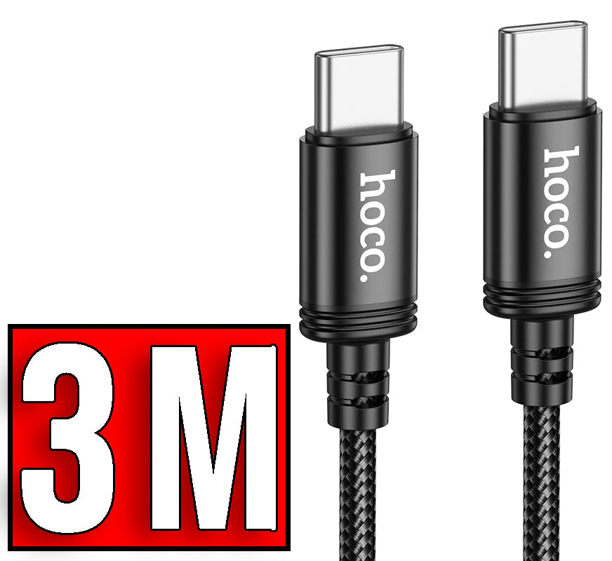 Hoco X91 Oplaad & Data Type C naar Type C Gevlochten Kabel - Geschikt voor USB-C Smartphones, Tablets, PC & Laptop