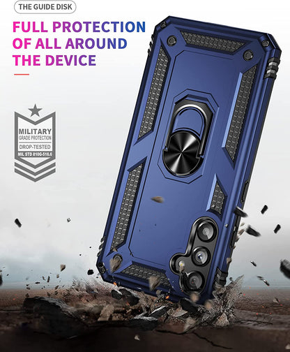 Samsung Galaxy A54 5G Hoesje - Blauw - Armor Kickstand Back Cover