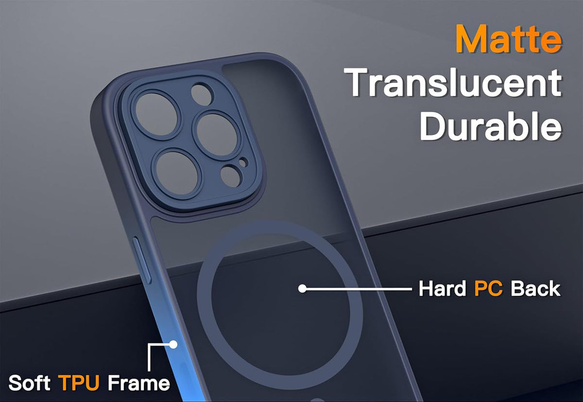 Coque Apple iPhone 16 Pro Max - Bleu Foncé - Housse Arrière Matte Armor MagSafe