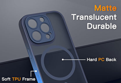 Coque Apple iPhone 16 Pro Max - Bleu Foncé - Housse Arrière Matte Armor MagSafe