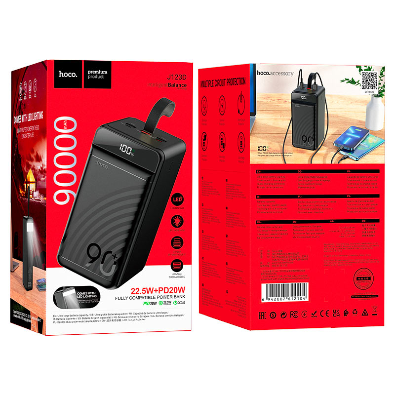 Hoco Powerbank 90.000mAh 22.5W - Zwart