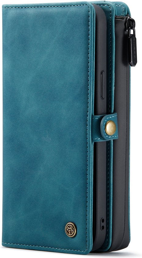 Apple iPhone 13 Pro Case - Emerald Green - Luxury 2-in-1 Wallet Case with 10 Card Slots and Wrist Strap